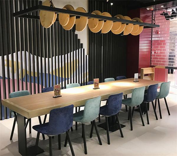 多人位肯德基麥當(dāng)勞快餐廳實木桌椅