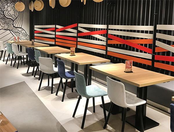 4人位肯德基麥當(dāng)勞快餐廳實木桌椅